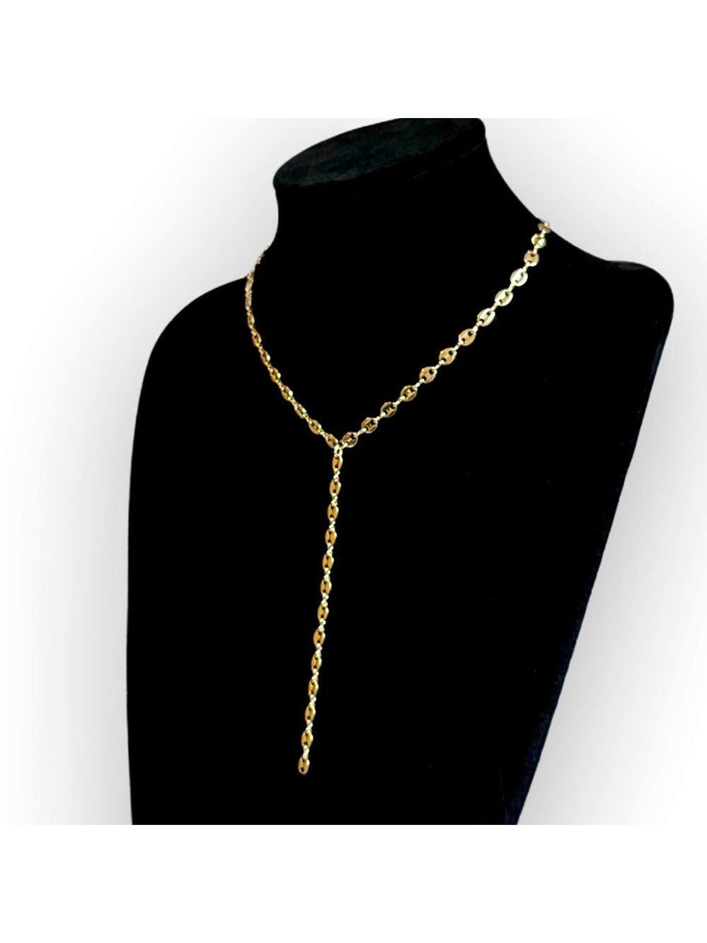 EXPRESS Gold Tone Lariat Chain Necklace NWT - Picture 4 of 6